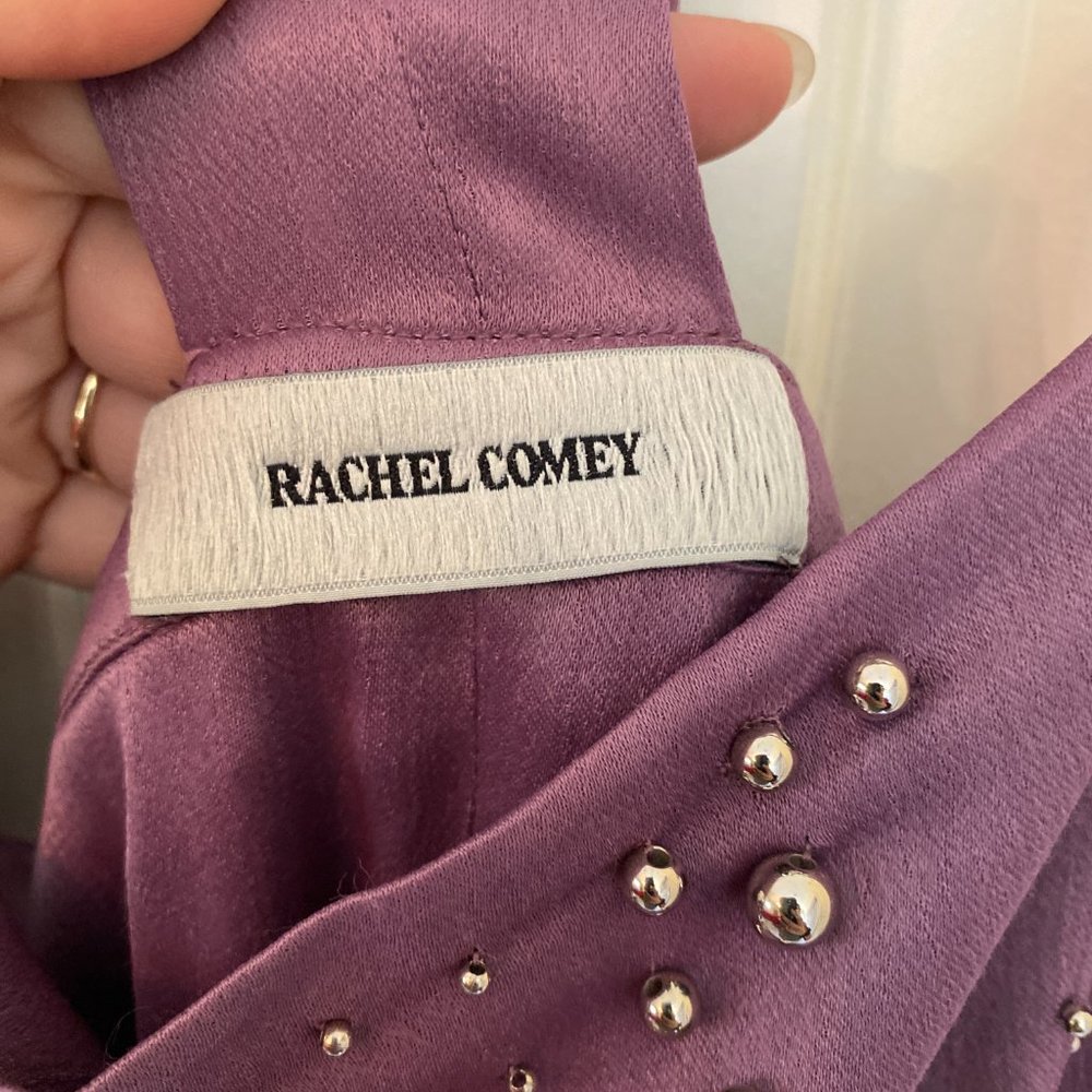 Rachel Comey Purple Halterneck Mini Dress W/ Silver Embellishments Sz XS/0 - Picture 8 of 11